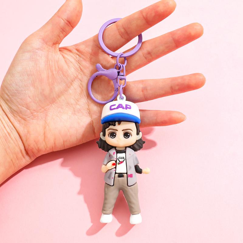 Cartoon Spiel Stranger Eleven Demogorgon Dustin Barb Steve Robin PVC Schlüsselanhänger Niedliche Puppe Rucksack Dekoration Anhänger Modell Spielzeug