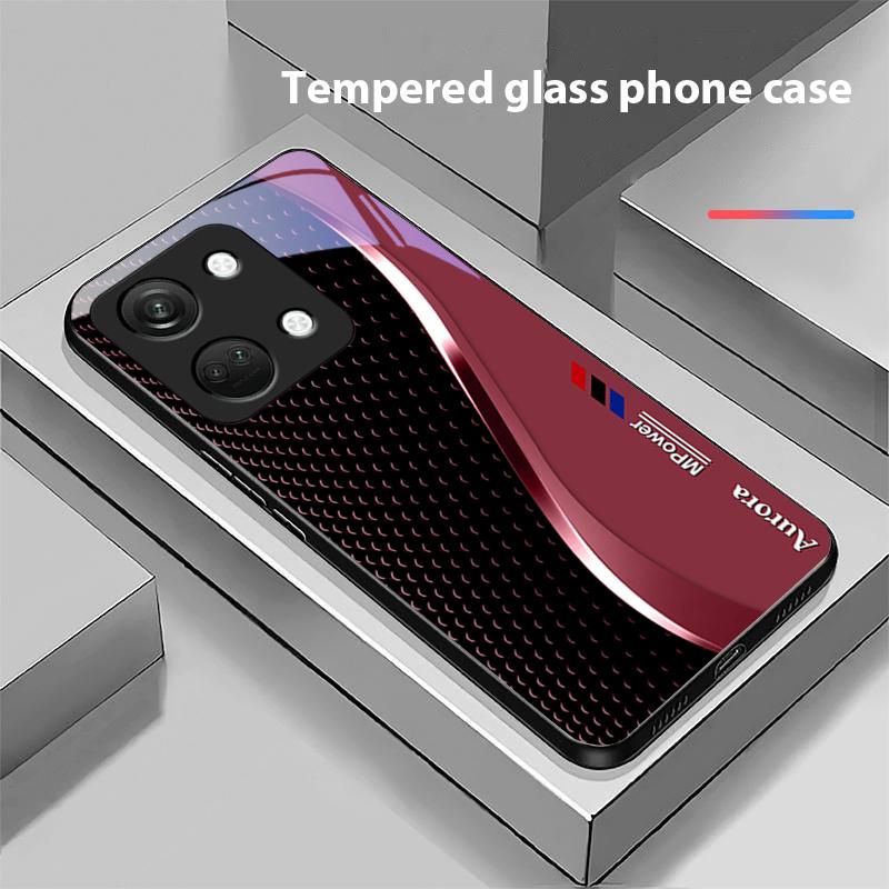 Kreative Kurve Für OnePlus Nord 3 5 6T 7 Pro 8 12 10T Reno8 Lite 5G 10R Nord N30 Hartschalen-Schutzhülle aus gehärtetem Glas Schwarz