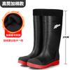 Men's fashion extra high tube bundle rain shoes outdoor night reflective water shoes non-slip pull rope men's rubber shoes warm rain boots