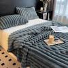 1 Piece Thickened Flannel Blanket Solid Color Soft Fluffy Plush Throws for Sofa Bed Office Travel Coral Rabbit Plush Blanket Winter Thermal Blanket