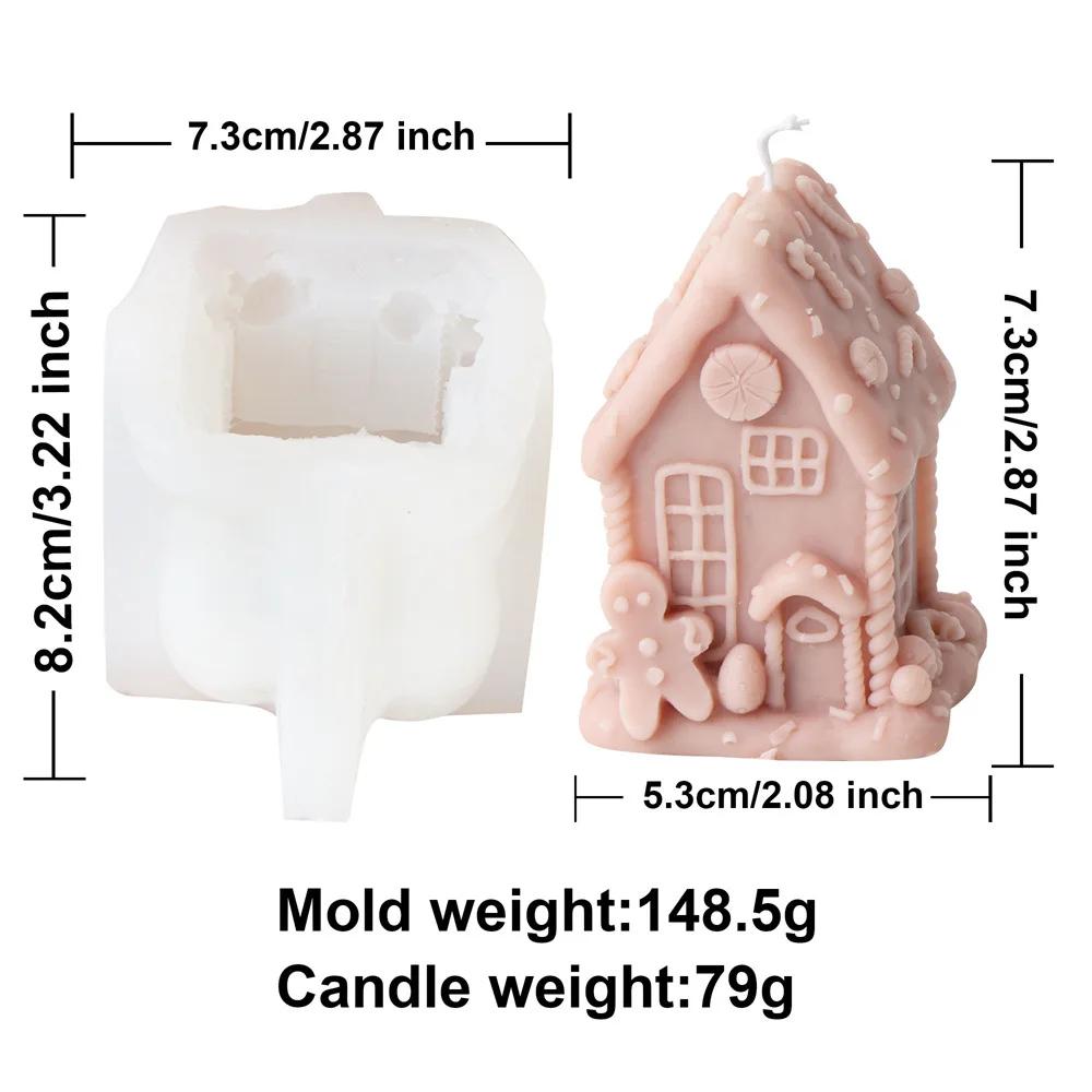 3D Christmas Tree House Candle Silicone Mold Candy Castle Candle Mold Christmas Snow Deer House Resin Gypsum Mold Christmas Gift