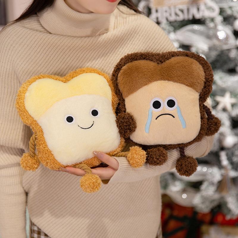Cute Cartoon Toast Plush Toy Bread Crossbody Bag Toast Bread Pillow Toast Plush Doll Bag Festive Birthday Present Gifts