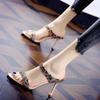 Women Fetish 9cm High Heels Crystal Sandals Lady Silk Wedding Bridal Heels Rhinestone Glitter Luxury Stripper Satin Strap Shoes