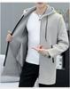 Bench Long Hooded Plus Loose Warm Solid [foveitaa] Men's Cardigan, Autumn/Winter Clothing, Coat, Parka, Zip-Up Sweater, Sizes, Fit, Fleece-Lined,