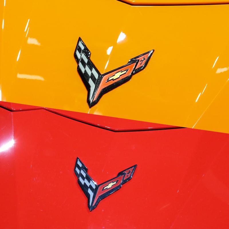 3D ABS Car Emblem For Chevrolet Corvette C5 C6 C7 C8 Rear Trunk Front Hood Sticker Replacement Badge Exterior Decoration