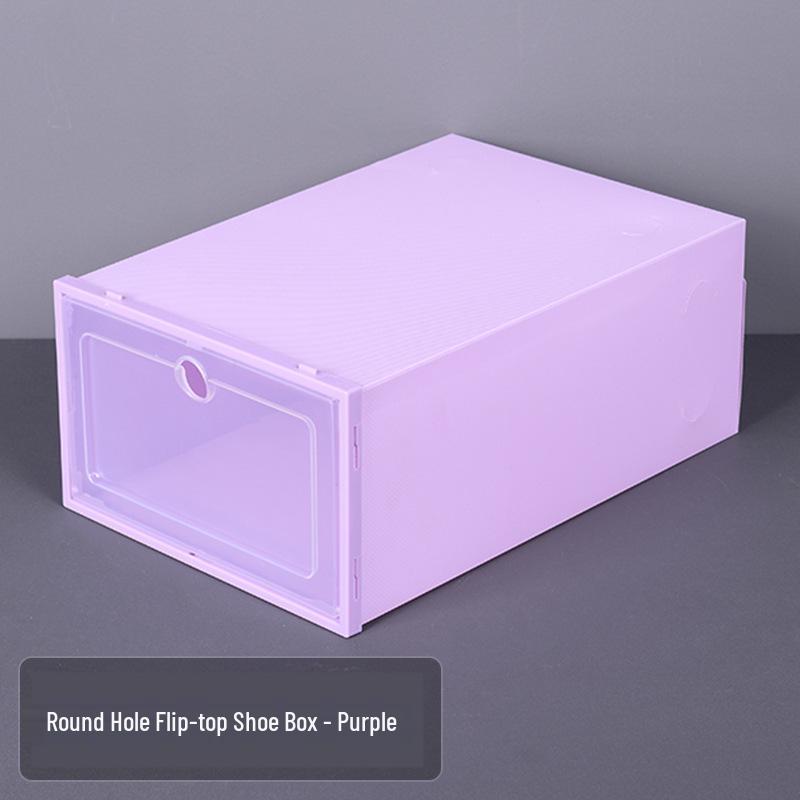 Multi-Color Flip-Top Shoe Storage Box - Dustproof & Moisture-Proof, Stackable PP Plastic Shoe Rack