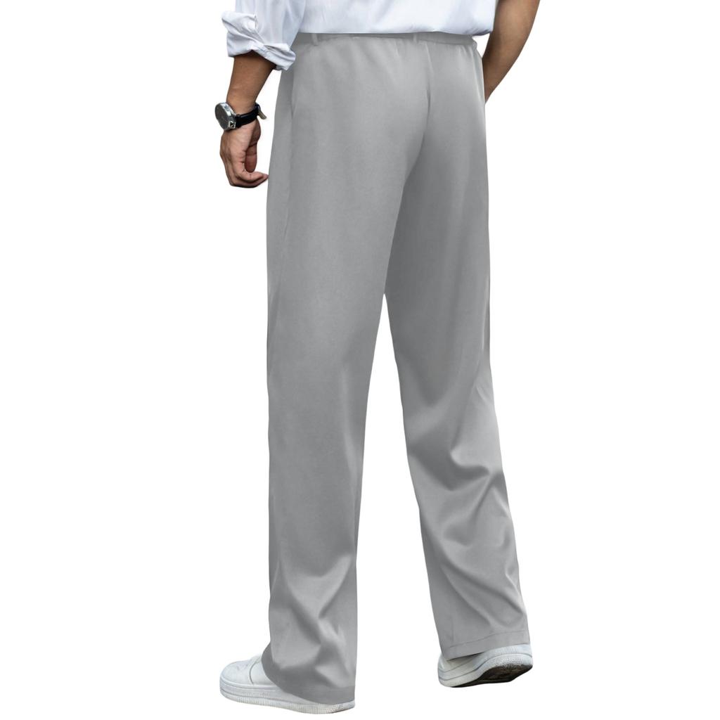Men's Wrinkled Drapey Loose Fit  Pants, Versatile Straight Leg Casual Trousers