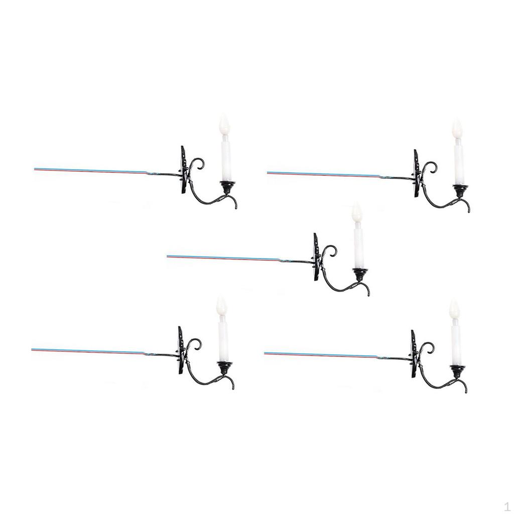 5 1:87 Scale Wall Lights, Garden Lighting, DIY Projects, Landscape HO LED