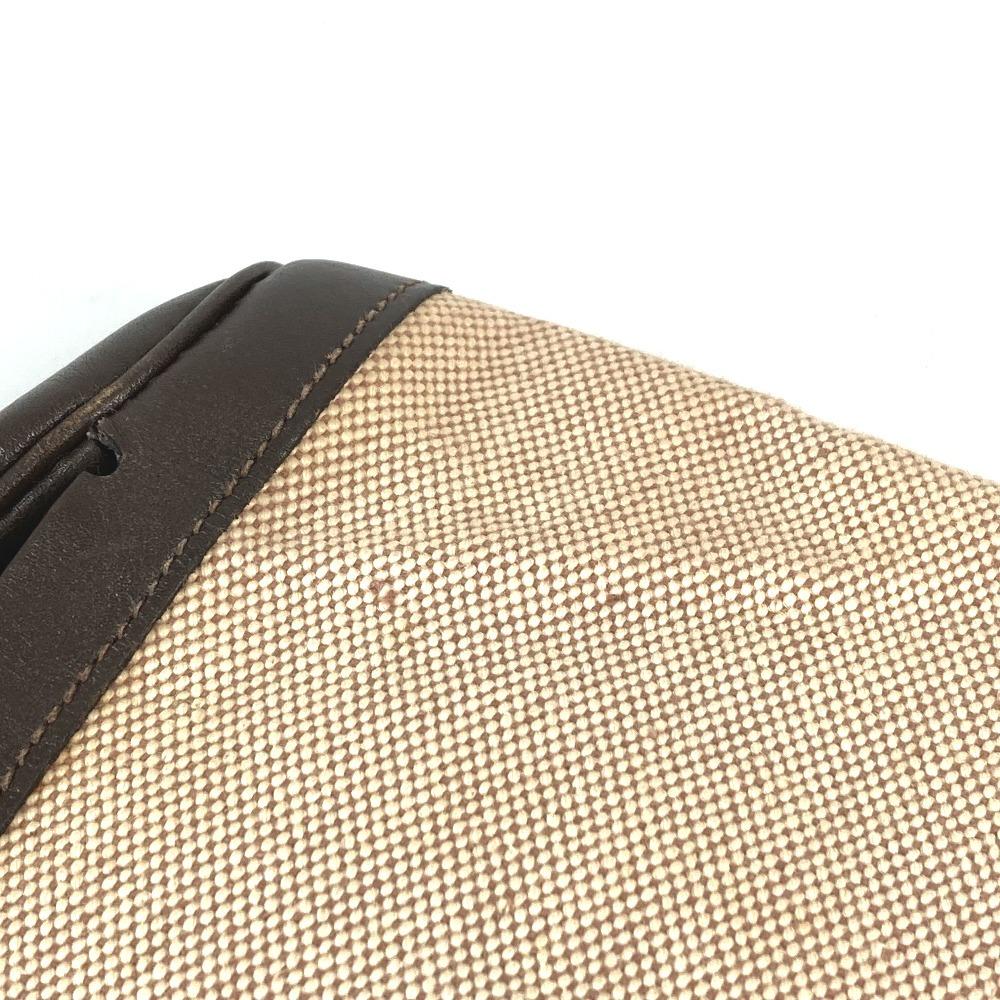 Hermes Equi Pouch Flap Bag Clutch Bag Leather/Canvas Beige/Brown