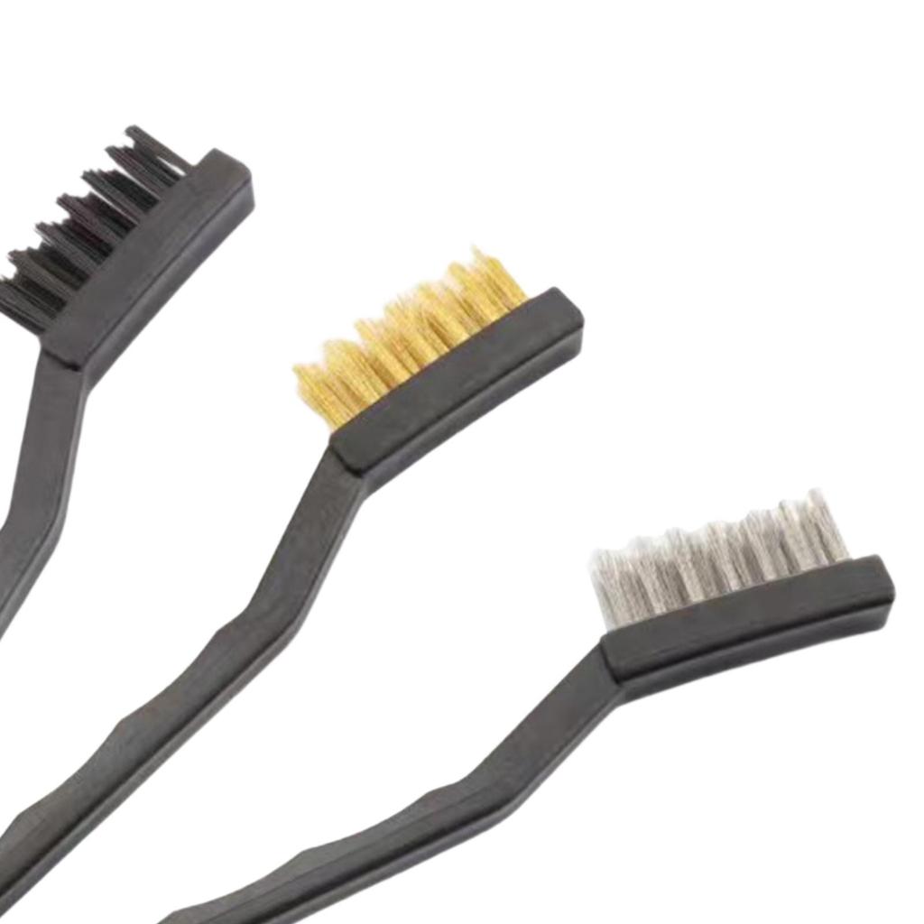 3 Pieces Wire Brush Set Mini Wire Brush Copper Wire Bursh Complete Cleaning Kit for Home Cleaning Welding Slag Paint Rust