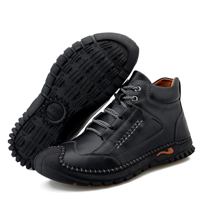 Herbst und Winter 2021 neue Herren-Baumwollschuhe modische High-Top Samt Martin Stiefel Außenhandel Übergröße Retro warme Herrenstiefel