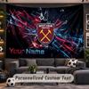 Wall Hanging Tapestry Custom NameWest Ham United football Pattern Personalized Printed Fabric Wall Decor