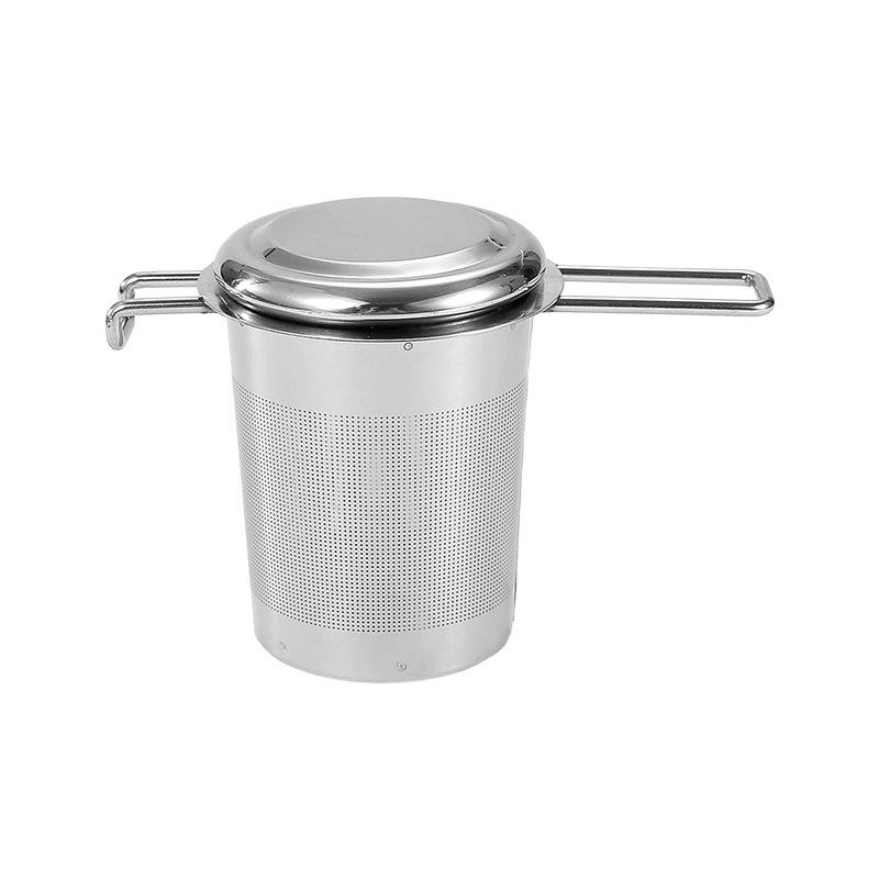 1pc Premium Stainless Steel Tea Filter Extended  Handle, Loose Tea Drainer with Lid,Anti-Scald Multi-Purpose Tea Strainer