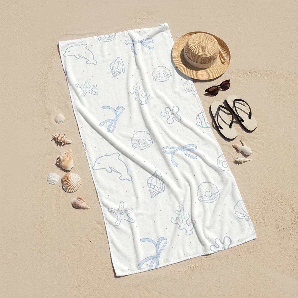 Soft Blush Gingham Microfiber Quick Dry Beach Towel Cute Cartoon Anime Absorbent Soft Bath Towel for Travel Adult Kids