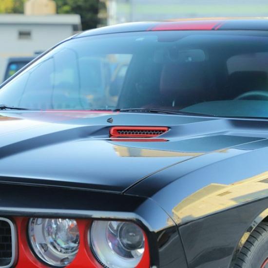 Red ABS Hood Air Conditioner Outlet Vent Trim Cover For Dodge Challenger 2009-14