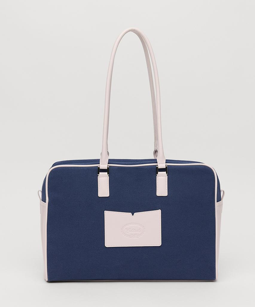 Celitails Ribbon Canvas Boston Bag_Navy