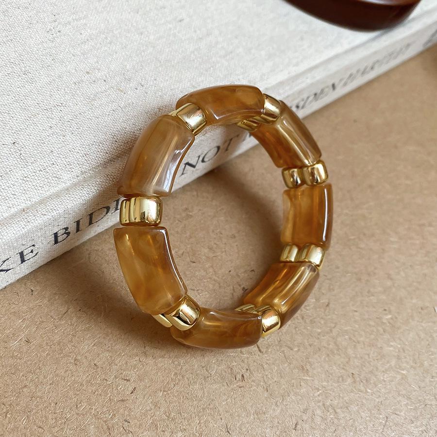 Acrylic Patchwork Beaded Retro Bracelet - Unique Square & Round Design