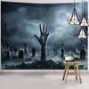 Dark Halloween Horror Tapestry Scared of Zombies Wall Hanging Witch Mysterious Woman  Home Decor Holiday Backdrop