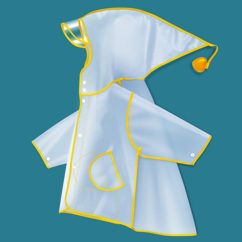 Kids EVA Cartoon Raincoat Waterproof Lightweight Raincoat For Boys Girls Kindergarten School Outdoor Play Black Yellow Pink XL