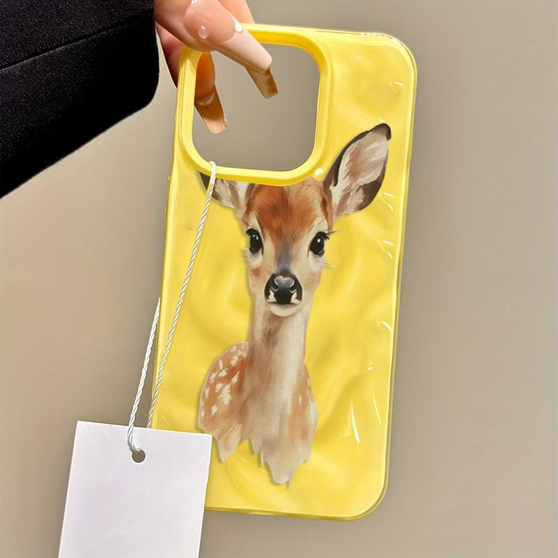 Adorable Deer Phone Case For iPhone 17 Cases iPhone 16 Pro Max 15 14 Plus 13 12 11 16E 17 Air Shockproof Candy TPU Bumper Cover
