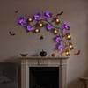 LED Halloween Garland with Orange Pumpkin Willow Vine Twig Bat Lights 8-Modes Battery Operated Waterproof Decorations for Indoor