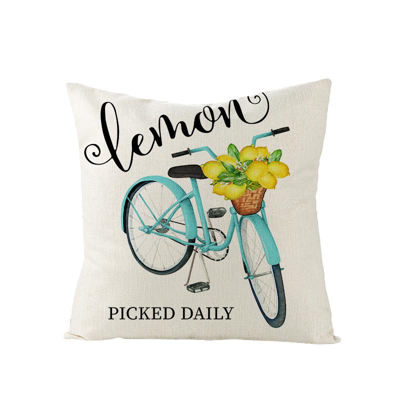 Nordic Summer Lemon Sunflower Polyester Cushion Cover Office Sofa Cushion Cover Home