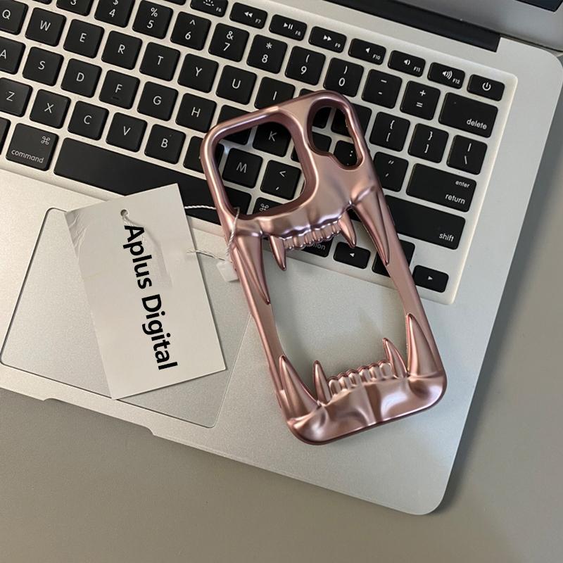 3D Frosted Tiger Tooth Hollow Dissipate Heat Case For For Iphone 16E 16 1 14 Plus 13 12 11 Pro Max Shockproof Plating Soft Cover