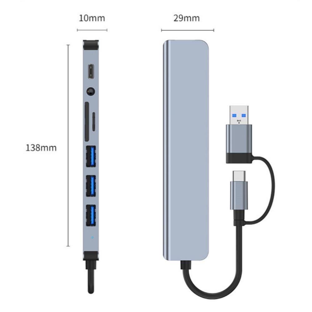 USB type C docking station hub seven eight in one laptop tablet phone converter USB hub