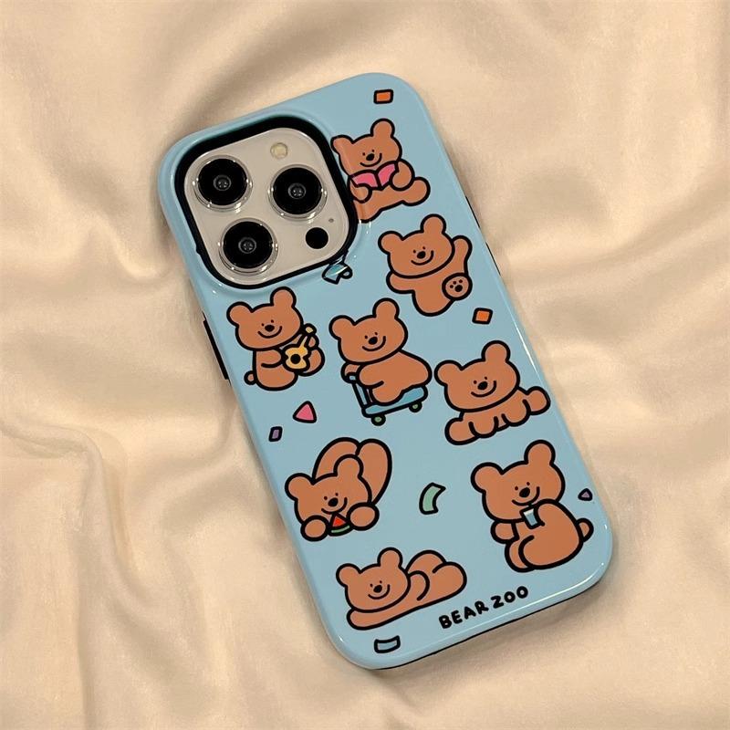 Applicable to Apple 11/11 2-in-1 mobile phone case iPhone11ProMax new 11Pro cartoon cute bear