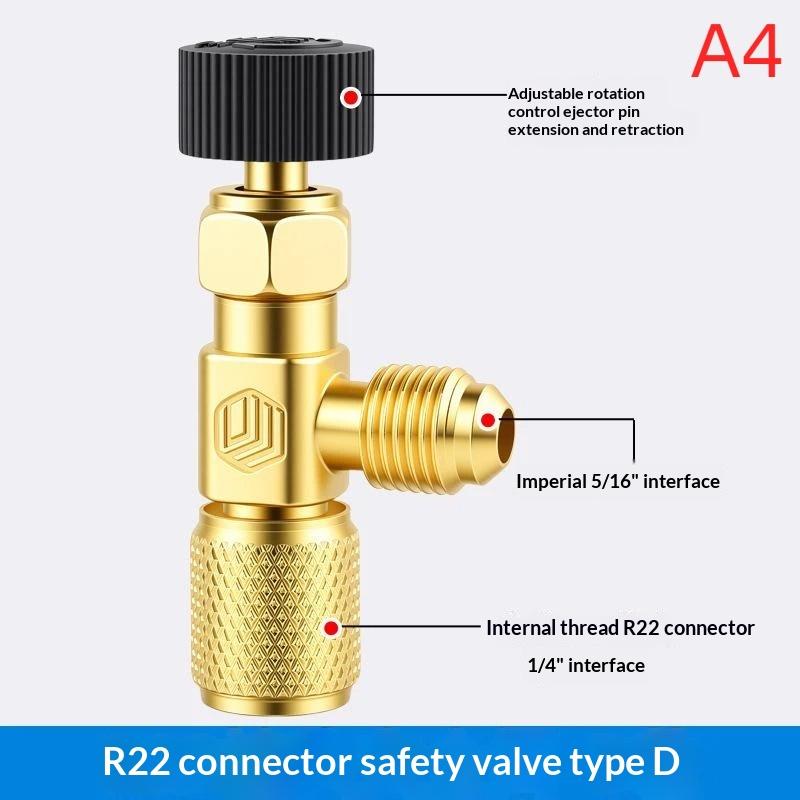1 Piece Air Conditioner Refrigerant Charging Adapter 1/4'' Fitting for R410 R22 Household AC Repair Hand Tool