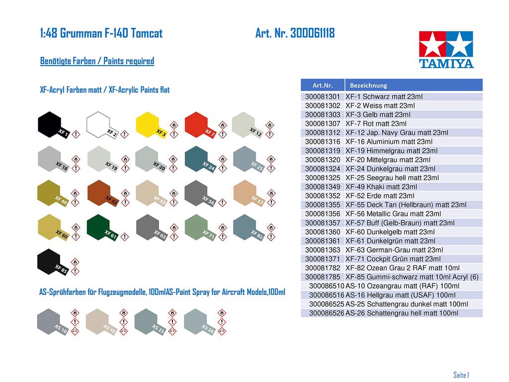 Tamiya 1/48 Masterpiece Aircraft Series No. 118 U.S. Navy Grumman F-14D Tomcat Plastic Model Kit 61118