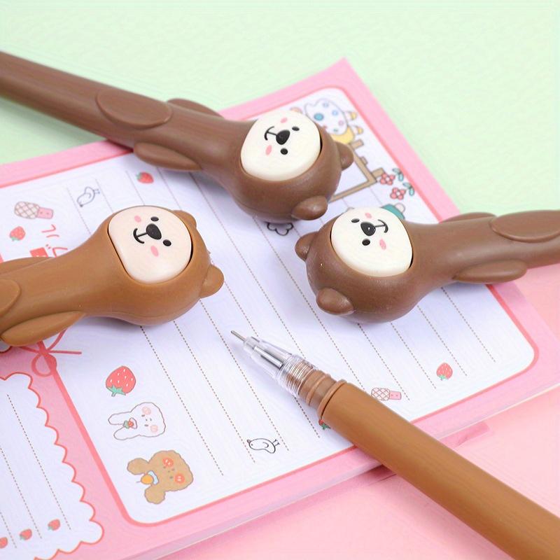 10ks 0,5mm kreslený medvěd měkké lepidlo neutrální pero rostlina kreativní podepisování černé vodní pero papírnictví vodní pero kancelářské potřeby