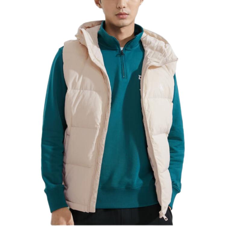 Calvin Klein Outdoor Minimalistische Daunenweste mit Kapuze und Print Unisex Westen Milk J324344-AFC