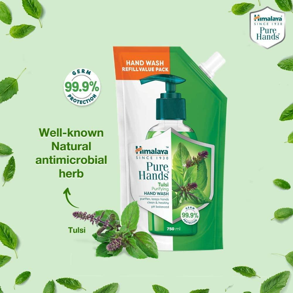 Himalaya Pure Hands Tulsi Hand Wash Pump 250ml Gentle Cleansing Liquid Soap With Germ Protection And Soft Skin Care
