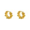 Vintage Metal Irregular Wavy Pleated Hoop Earrings For Women 2024 New Trendy Design Geometric Temperament Earrings Jewelry