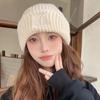 Autumn and winter new plush warm wool hat, ear protectors, stacking hat, small face, knitted cold hat, women's big head circumference hat