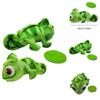 Cute Frog Plush Toy With Long Hair And Color-changing Features 16cm Size
