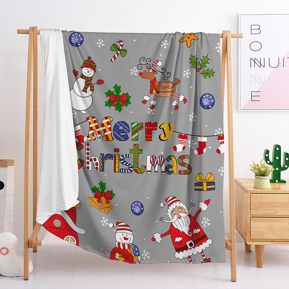 Blanket Flannel Blanket Christmas Plaid 3D Digital Printing Blanket Blanket