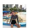 Conservative High-Waisted Long-Sleeve Sun Protection Swimsuit: Quick-Drying, Belly-Covering, Split Design for Diving & Hot Springs