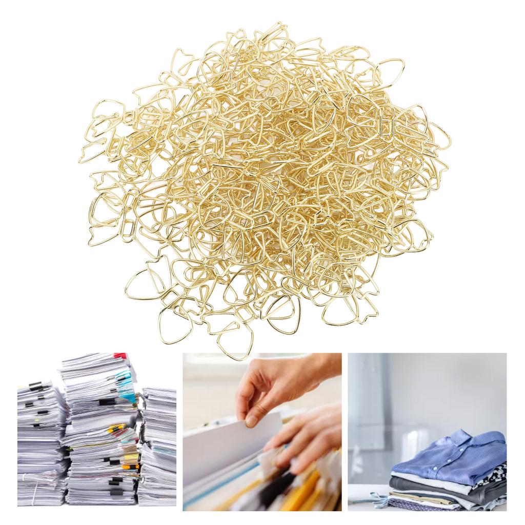 100 Stück Süße Büroklammern Rutschfest Schleifenform Rostfrei Farbecht Metall   Büroklammern Planerklammern für die Schule