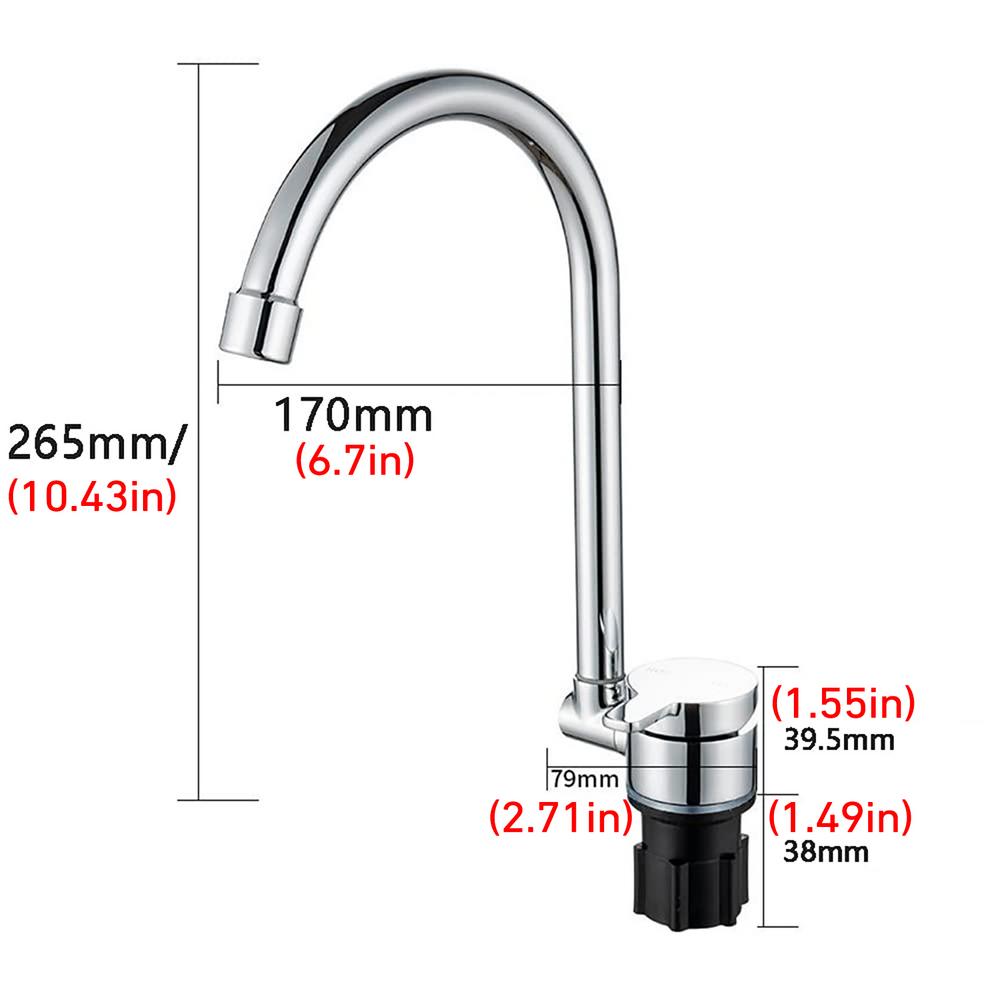 Motorhome 360 Degree Brass Faucet RV Folding Faucet Caravan Camper Accessories Yacht Campervans Faucet Camping Supplies Novelty