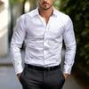 Men's Collared Slim-fit Long-sleeved Shirt, Luxurious Floral Print Draped Shirt, Plus Size Light Business Cardigan Top.
