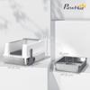 Cat Litter Box Waterproof with Raised Walls, Tray and Scoop, in ABS, 71x50.8x35.5 cm, White