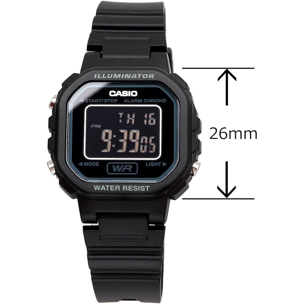 Casio Chupacashi LA-20WH-1B Digital Watch Full Black Reverse LCD for Women Girls Kids