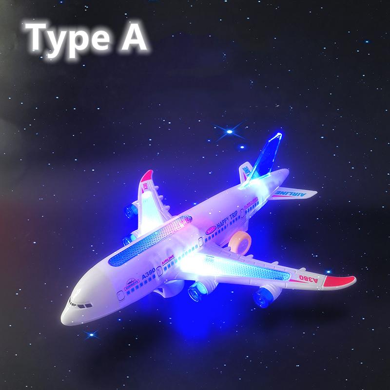Kids Electronic Aeroplane Plaything With Music Autopilot Rotation Shiny Sound Plane Tank Helicopter Educational Plaything Present For Children
