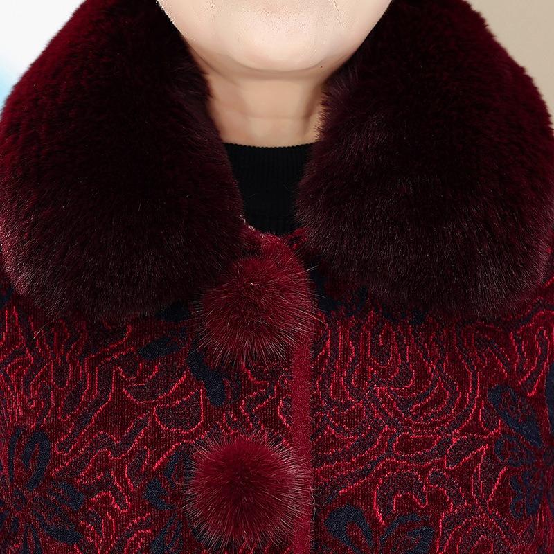 Women's winter clothing fleece thickened jacket gold mink fleece warm padded jacket wife clothes