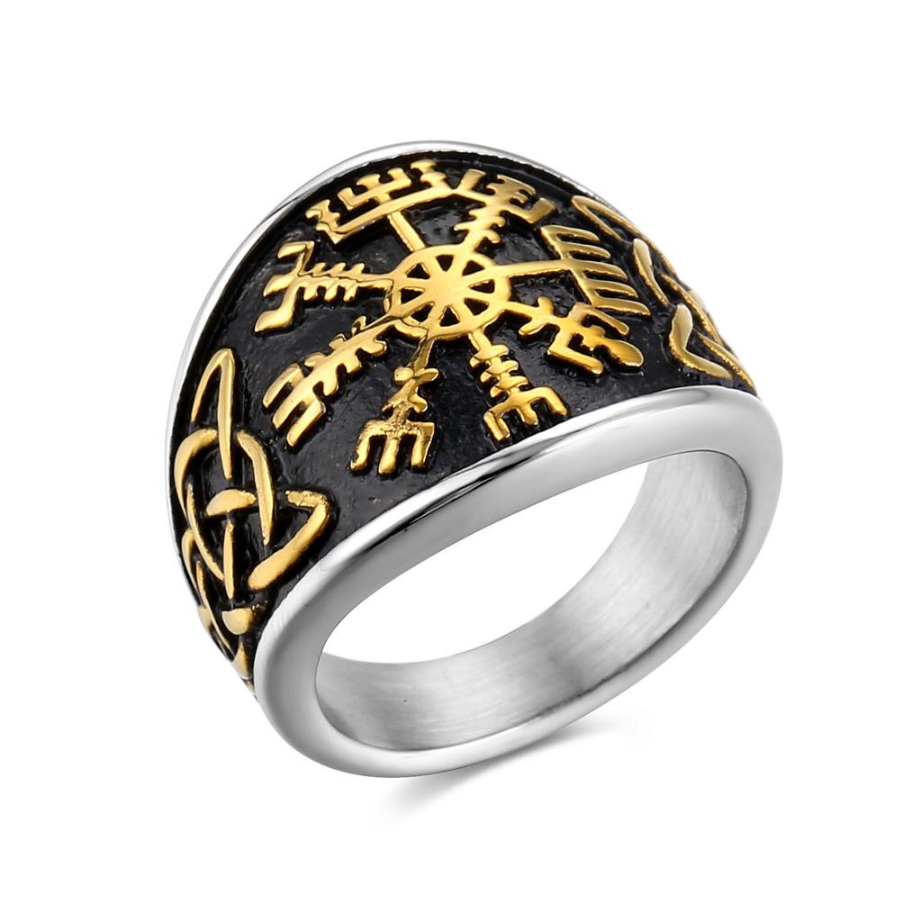 Ring personalized domineering Viking warrior men's ring Odin rune warrior men's ring