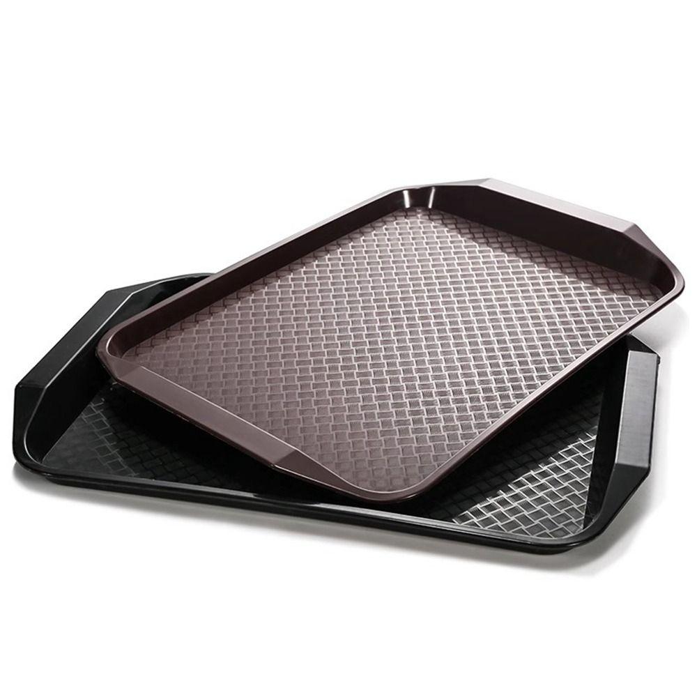 Neues 43*30cm Tablett Kunststoff Rechteckiges Serviertablett Rutschfest Burger Pommes Tablett