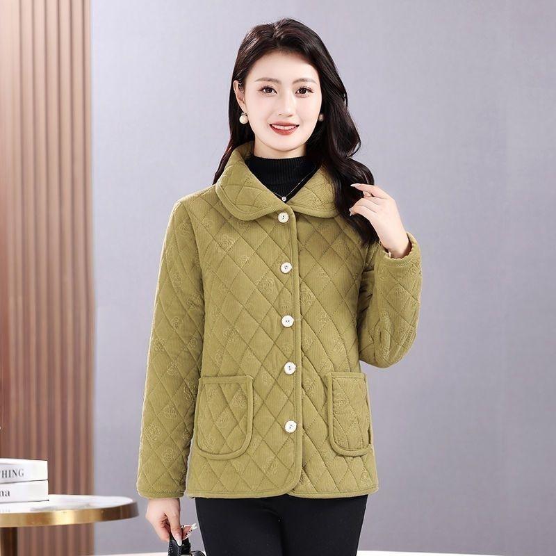 Women's Solid Color Button Long-sleeved Lapel Cardigan Casual Stylish Jacket Top