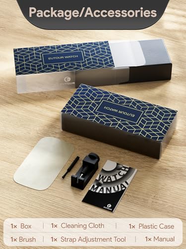 EUTOUR Men's Magnetic Watch with Ball Bearing Design, Quartz Movement, Minimalist Casual Design, Waterproof, 40mm, Silver Dial, Silver Stainless Steel